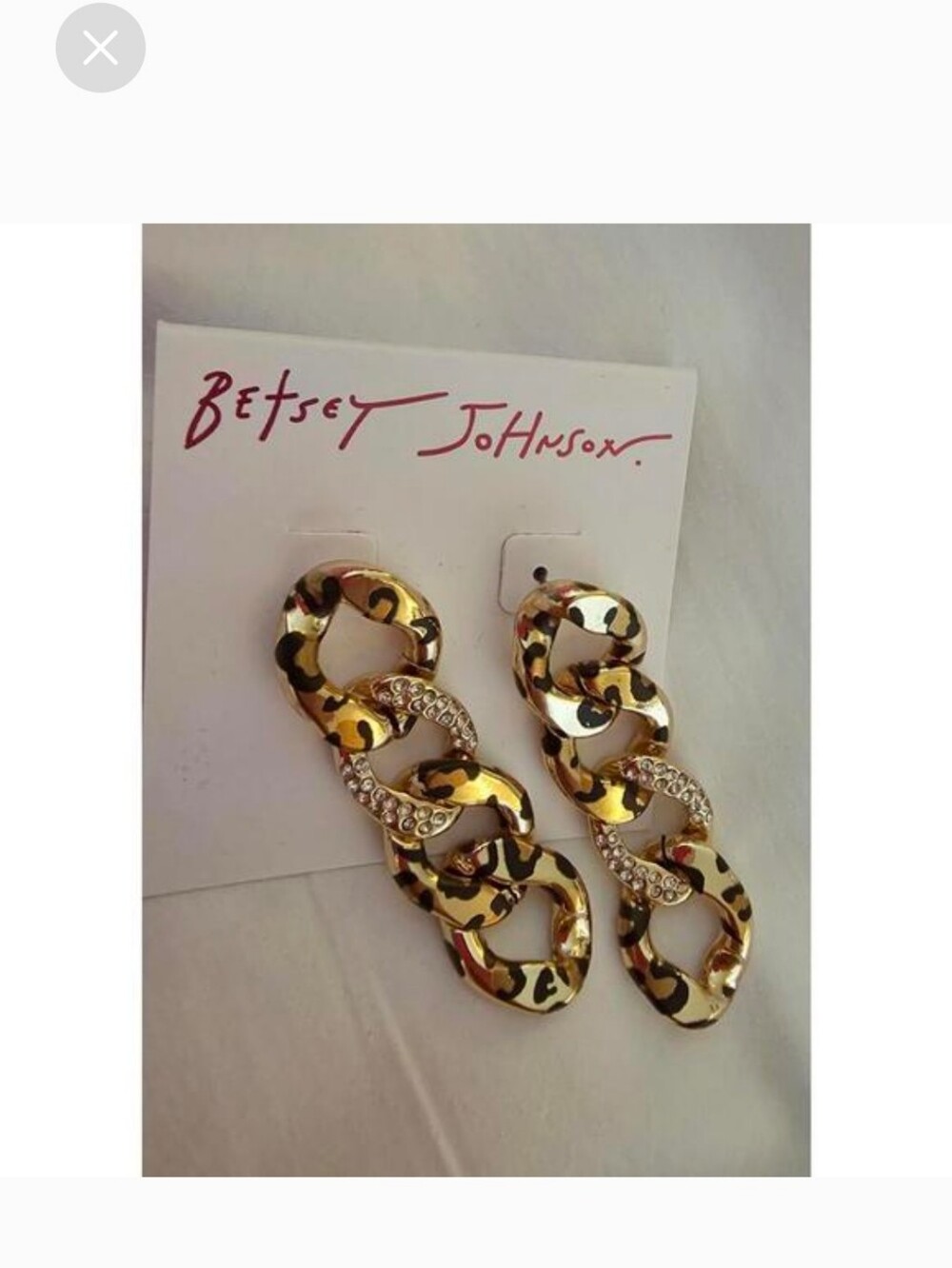 NWT/ Betsey Johnson✨️ Gold and🖤 Black Leopard🐆 Link Drop Earrings